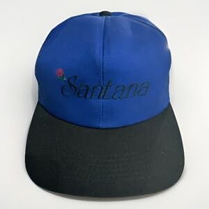 Vintage Carlos Santana Snapback Trucker Hat Cap Blue 1980s Adjustable Made USA